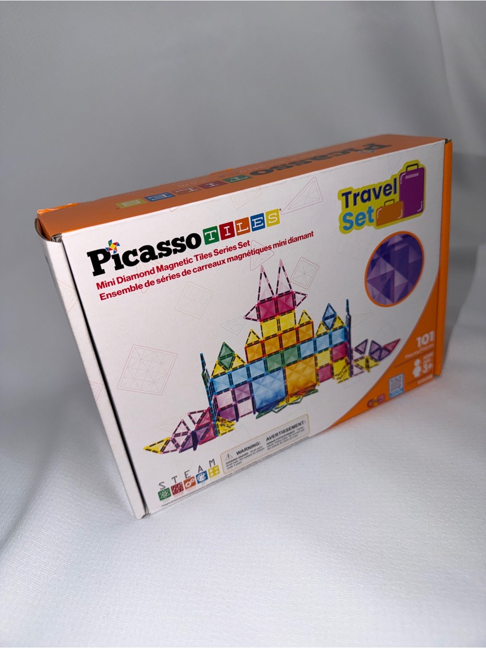Mini Diamond Magnetic Tiles Travel Set — Multicolor
